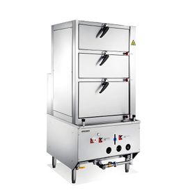 Gas Three Deck Steam Cabinet 