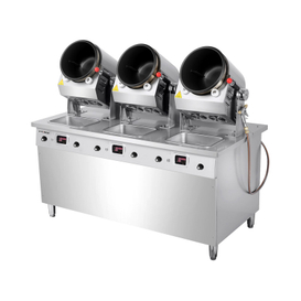 'Simple vertical three-end drum stir-fry machine