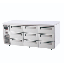 hot sale restaurant kitchen undercounter refrigerator freezer with 9 drawers