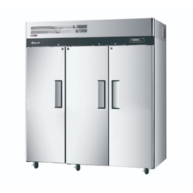 stainless steel commercial three door reach in refrigerator freezer