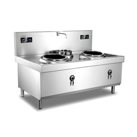 '500mm Double Burner with one basin Induction Wok