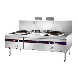 'Gas Chinese Wok Range Double Burner With Double Rear Pot 
