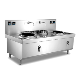 500mm Double Burner with two basin Induction Wok
