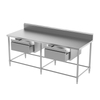 Work Table with Backsplash And Drawer (4/6 Legs)
