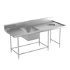 Soiled Dish Table With Sink And Dustbin Hole Without Drainer (4/6 Legs) 