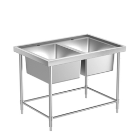 stainless steel kitchen table with sink