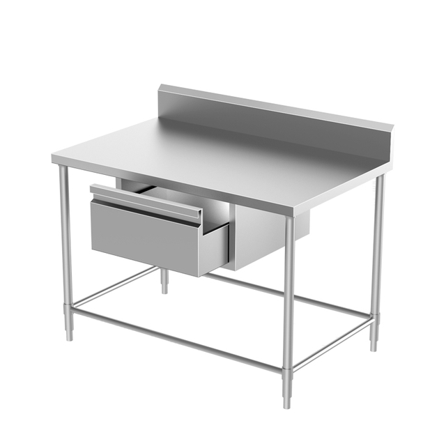 stainless steel table with cabinet