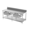 Work Table with Backsplash And Under Shelf And Drawer (4/6 Legs)